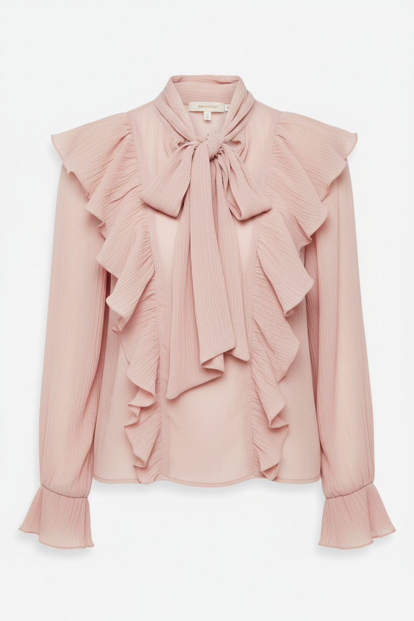 Romantic Ruffled Blouse - Blush