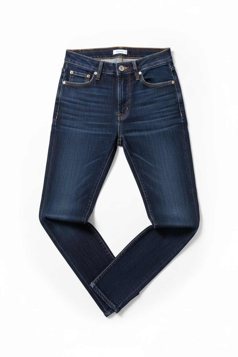 High-Waisted Skinny Jeans - Dark Wash