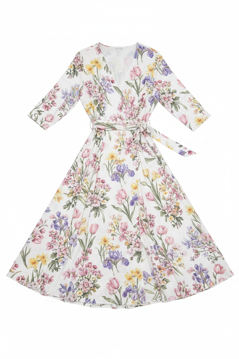 Floral Wrap Dress - Spring Garden
